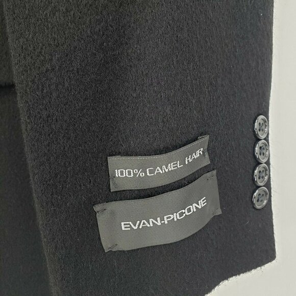 New Evan-Picone Blazer Mens 44 Long Black Camel Hair Jacket $325 - Picture 4 of 7